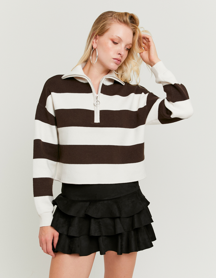 Maglione a Righe Bianche