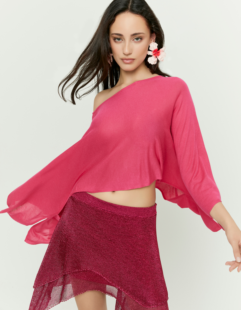Cape Maille Asymétrique Rose