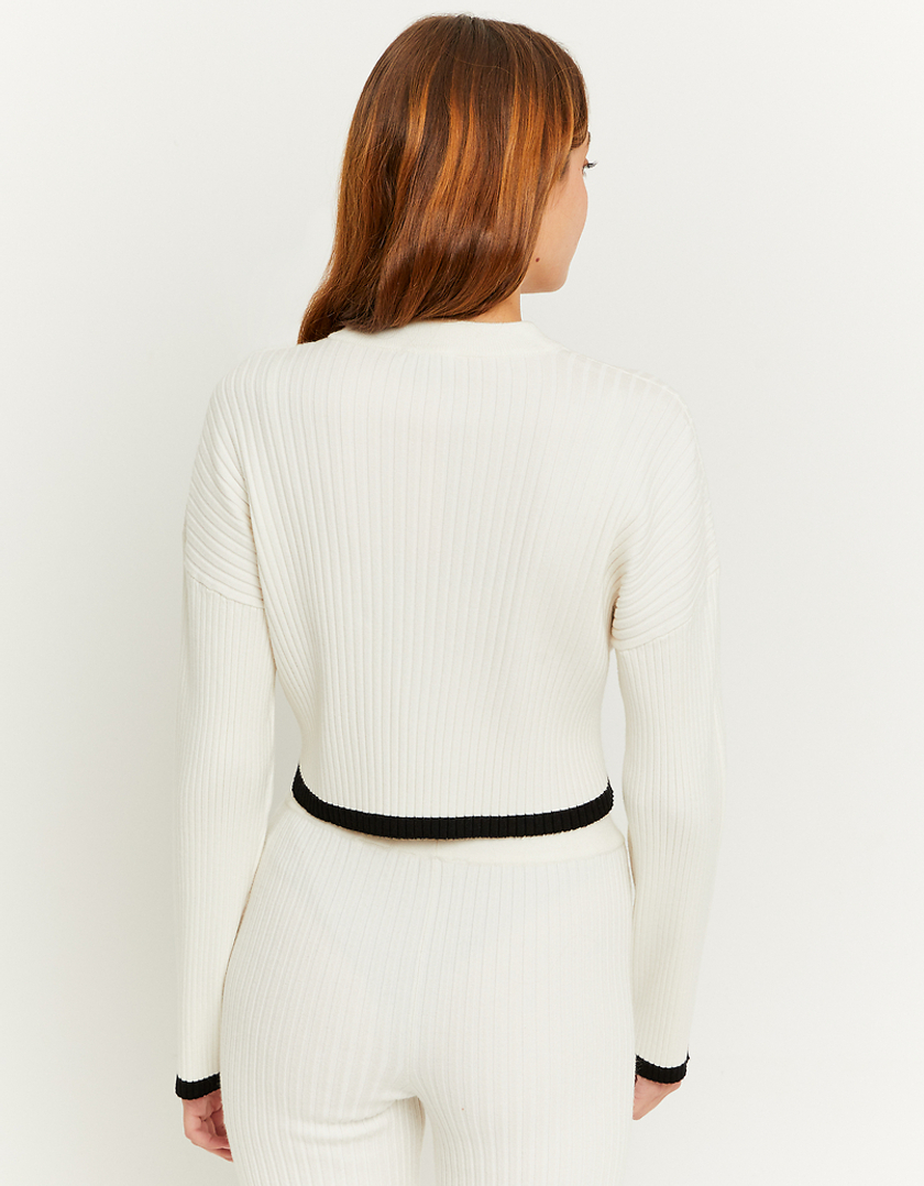 TALLY WEiJL, White Knit Cropped Jumper for Women
