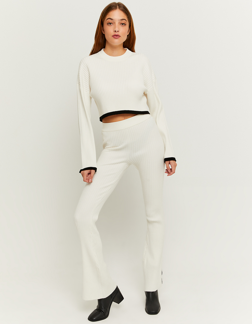 TALLY WEiJL, White Knit Cropped Jumper for Women