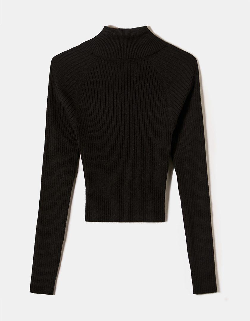 TALLY WEiJL, Black Fitted Turtle Neck Jumper for Women