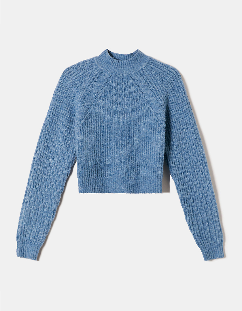 TALLY WEiJL, Blue Fitted Turtle Neck Jumper for Women