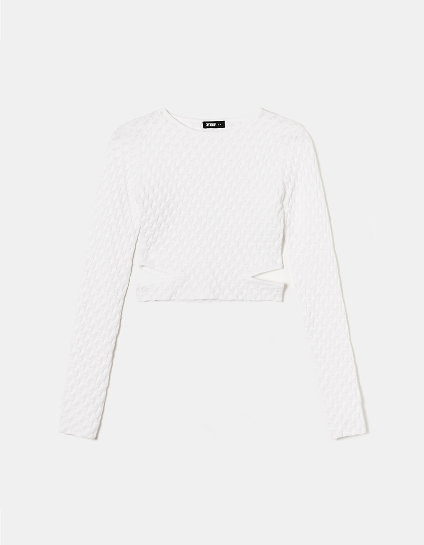TALLY WEiJL, Maglione Bianco Cut Out for Women