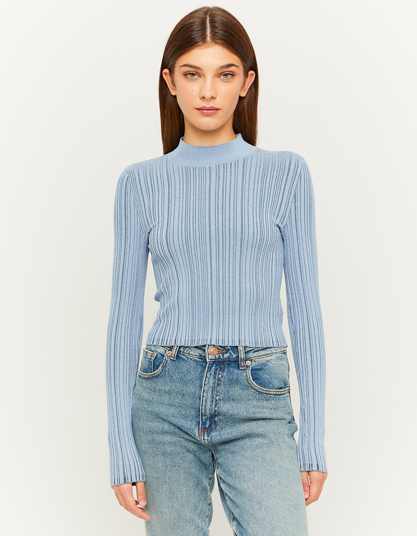 blauer strickpullover