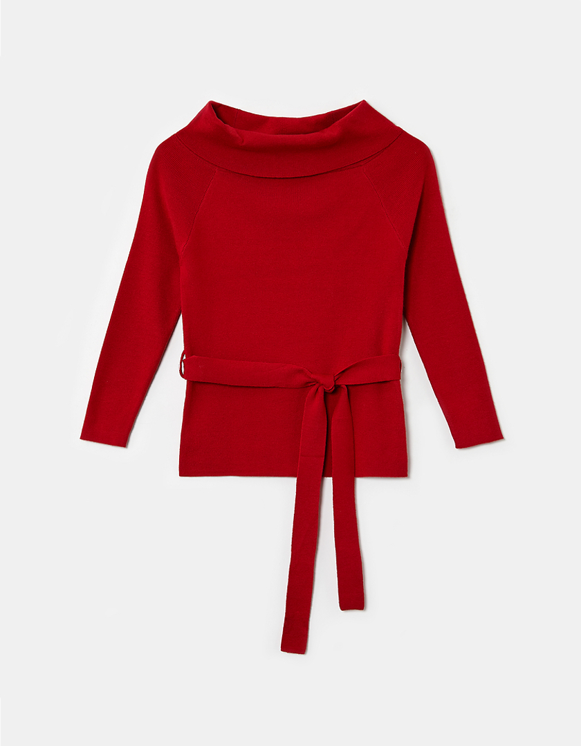 TALLY WEiJL, Pull Épaules Nues à Nouer Rouge for Women