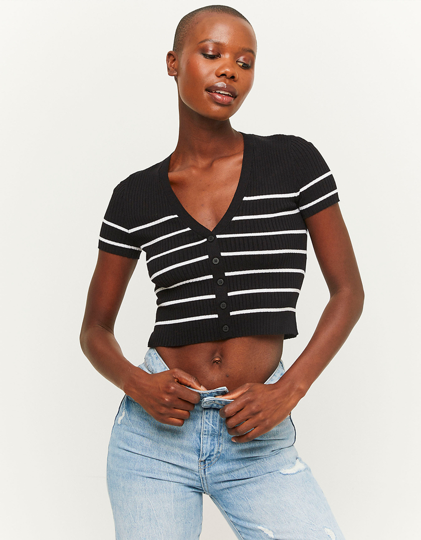 TALLY WEiJL, Striped Fitted Knit Top for Women