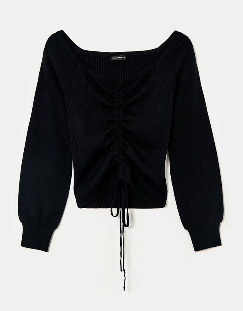 TALLY WEiJL, Czarny sweter ze sznurowaniem for Women