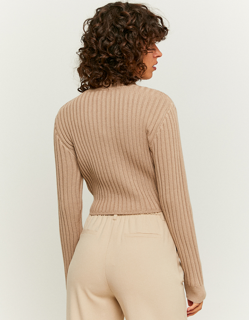 TALLY WEiJL, Μπεζ Cable knit Cropped Jumper for Women