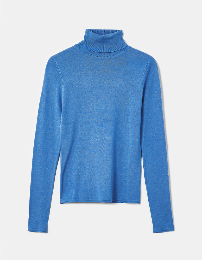 TALLY WEiJL, Blauer Basic Pullover mit Rollkragen for Women