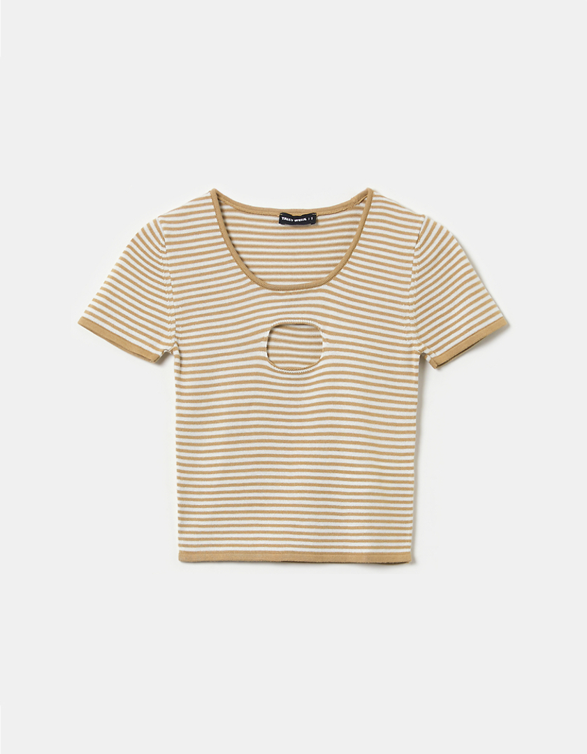 TALLY WEiJL, Striped Cut Out T-Shirts for Women