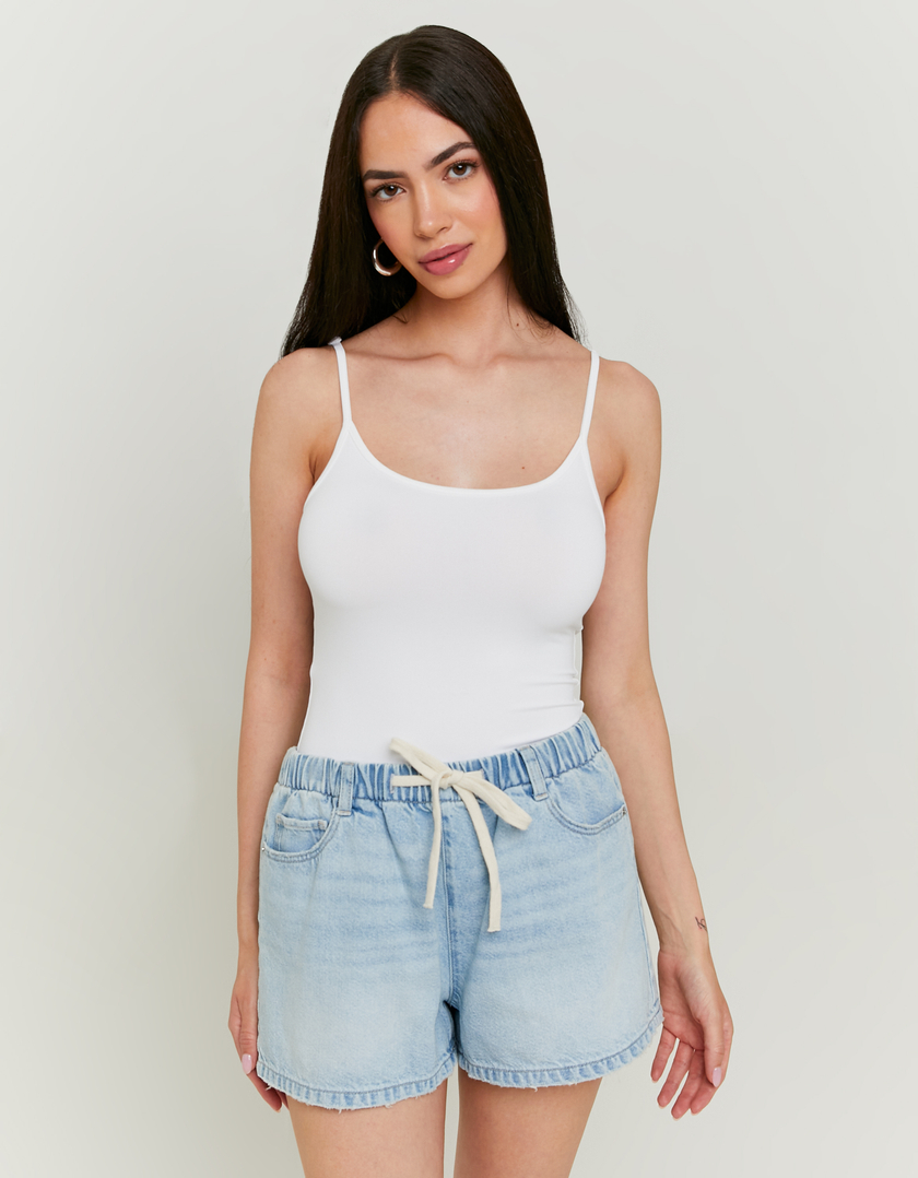 Blue Pull On Denim Shorts
