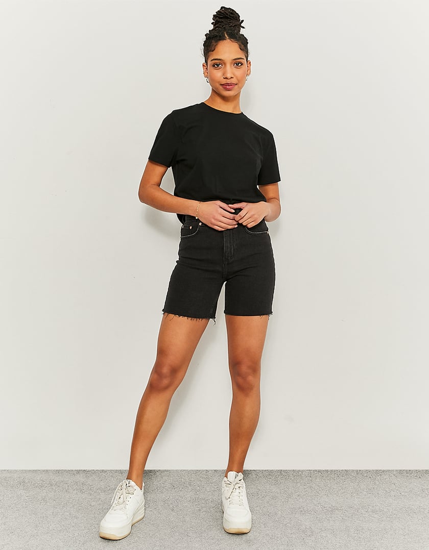TALLY WEiJL, Black Stretch Bermuda Shorts for Women