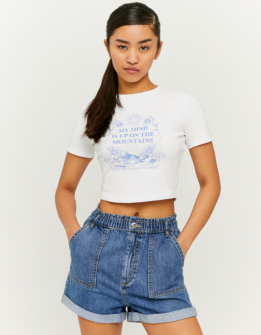 TALLY WEiJL, Shorts di Jeans Paperbag a Vita Alta  for Women