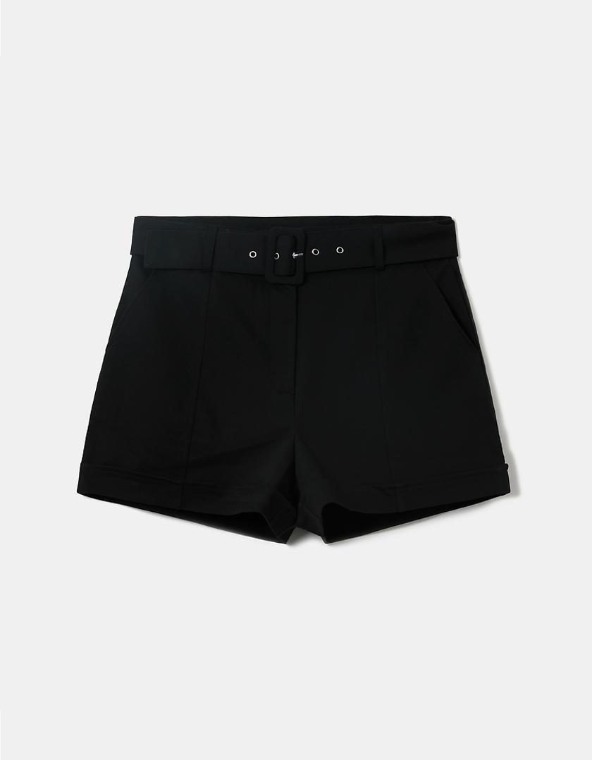 TALLY WEiJL, Black High Waist Paperbag Shorts for Women