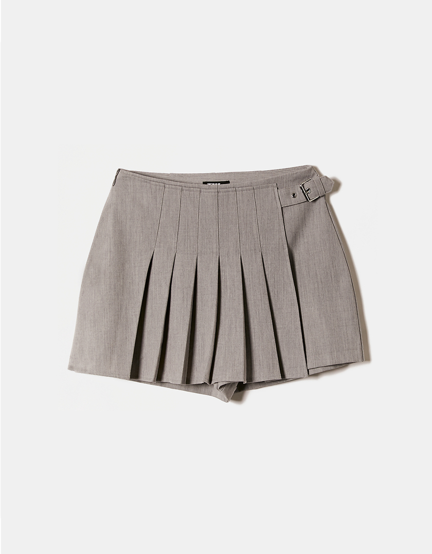 TALLY WEiJL, Grauer plissierter Minirock mit Shorts for Women