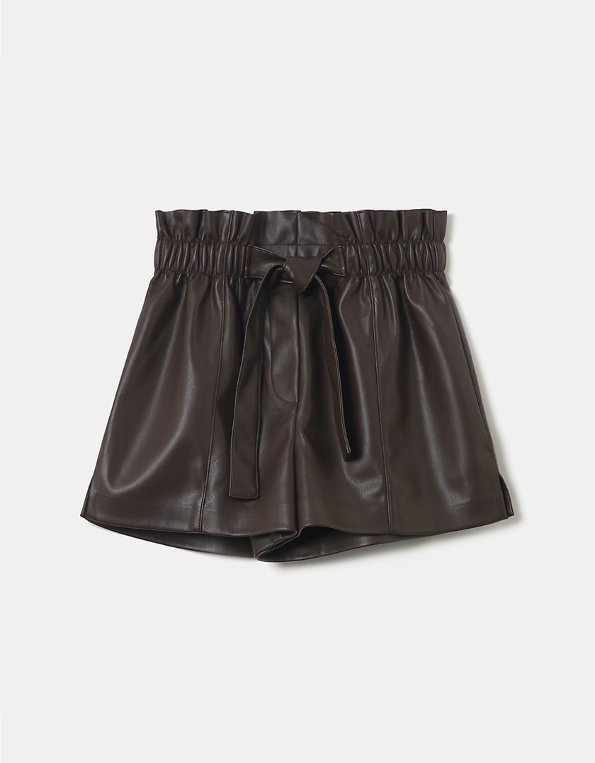 TALLY WEiJL, Shorts Paperbag A Vita Alta In Pelle Sintetica for Women