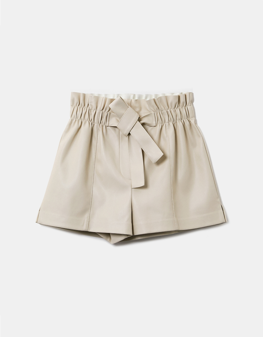 TALLY WEiJL, High Waist Paperbag Shorts aus Kunstleder for Women