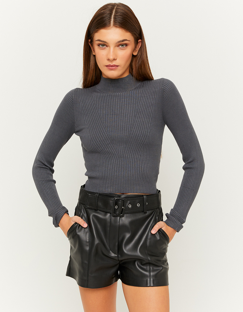 TALLY WEiJL, Black Faux Leather Shorts for Women