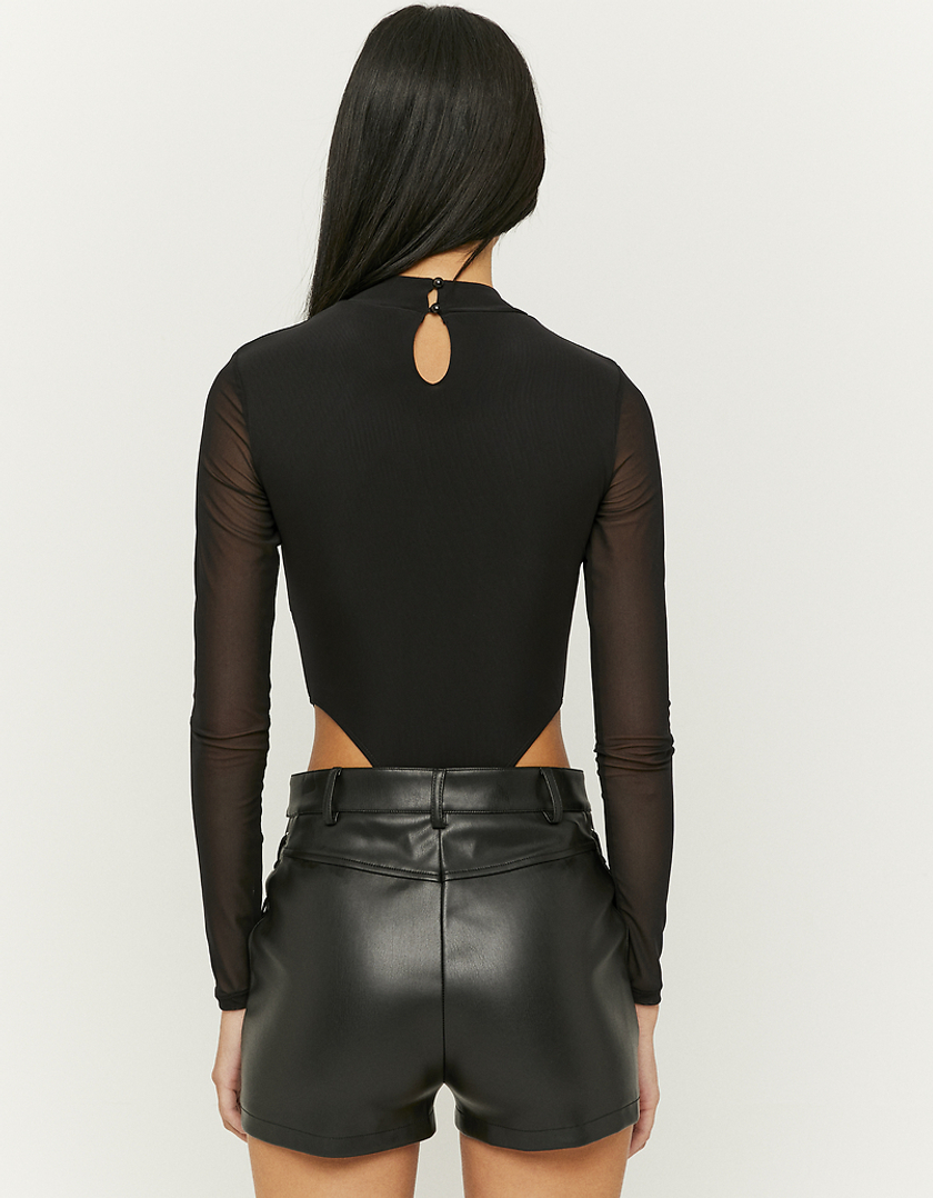 TALLY WEiJL, Black Faux Leather High Waist Shorts  for Women