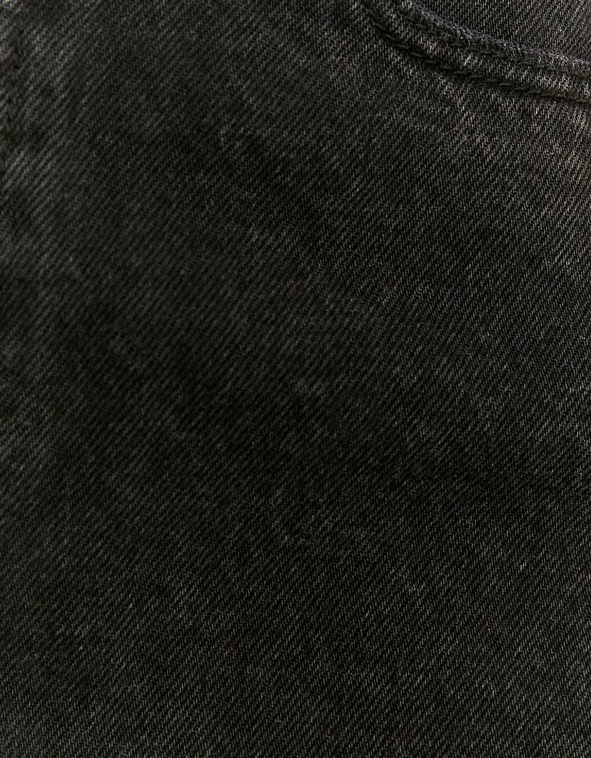 TALLY WEiJL, Czarna jeansowa spódnica z przetarciami z wysokim stanem for Women