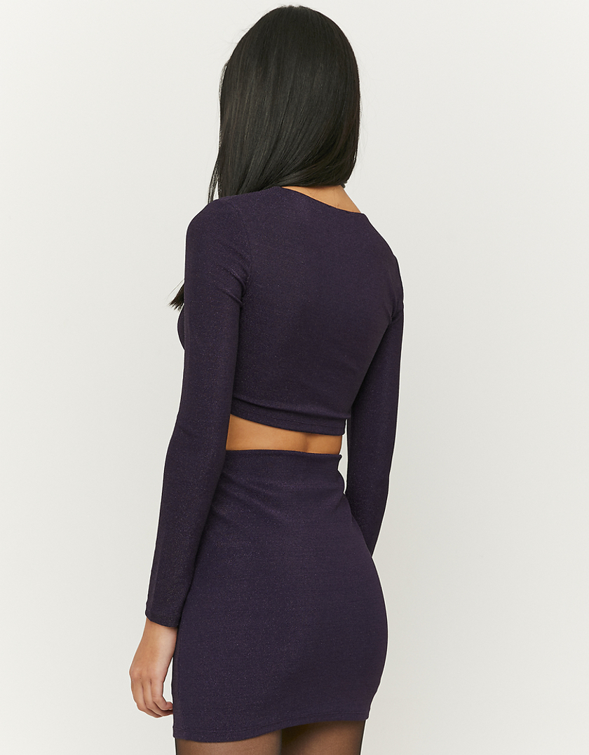 TALLY WEiJL, Purple Lurex Mini Skirt for Women