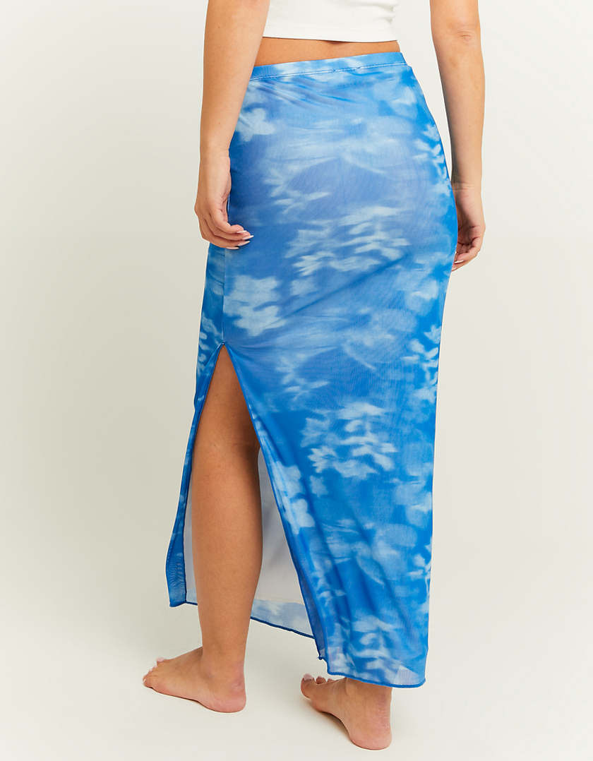 TALLY WEiJL, Blue Floral Mesh Long Skirt for Women