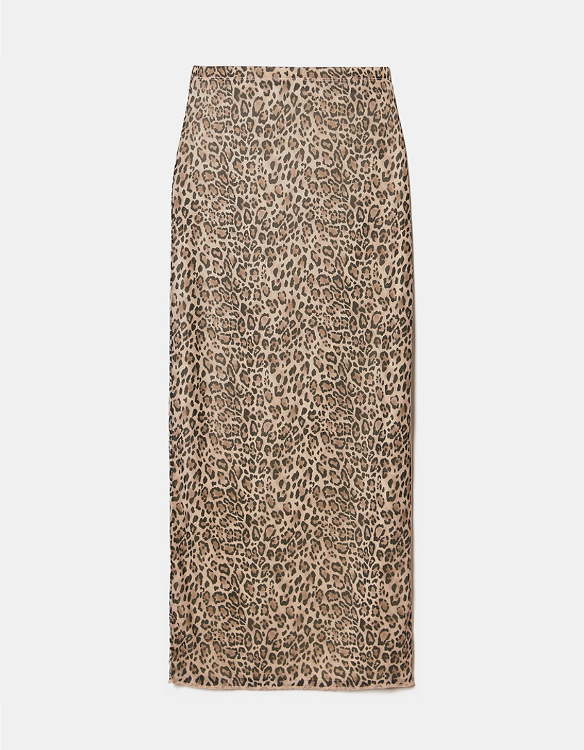 TALLY WEiJL, Animal Print Mesh Long Skirt for Women