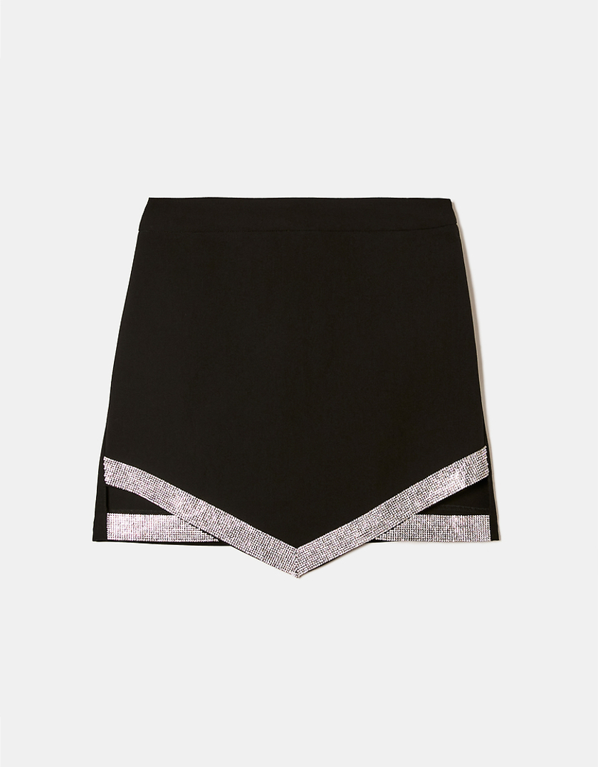 TALLY WEiJL, Black Strass Mini Skirt for Women