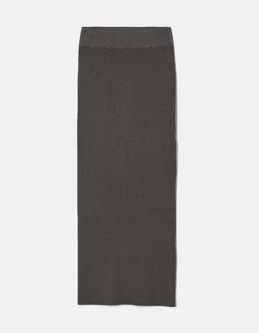 TALLY WEiJL, Grey Ribbed Midi Skirt for Women