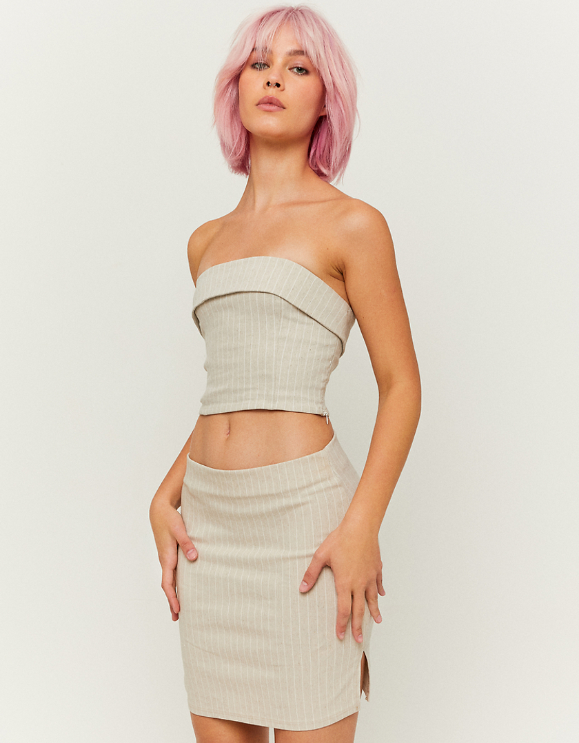 TALLY WEiJL, Beige Mini Skirt Slit for Women