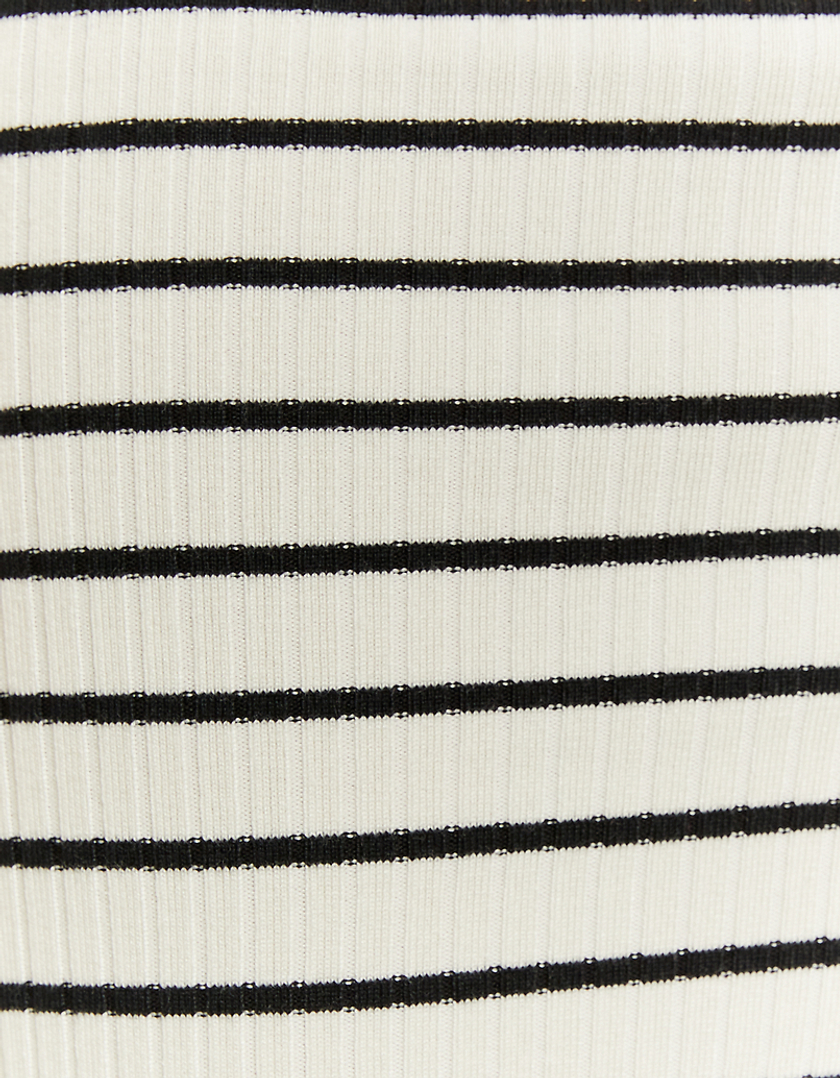 TALLY WEiJL, White Striped Cropped Skirts with Fancy Details for Women