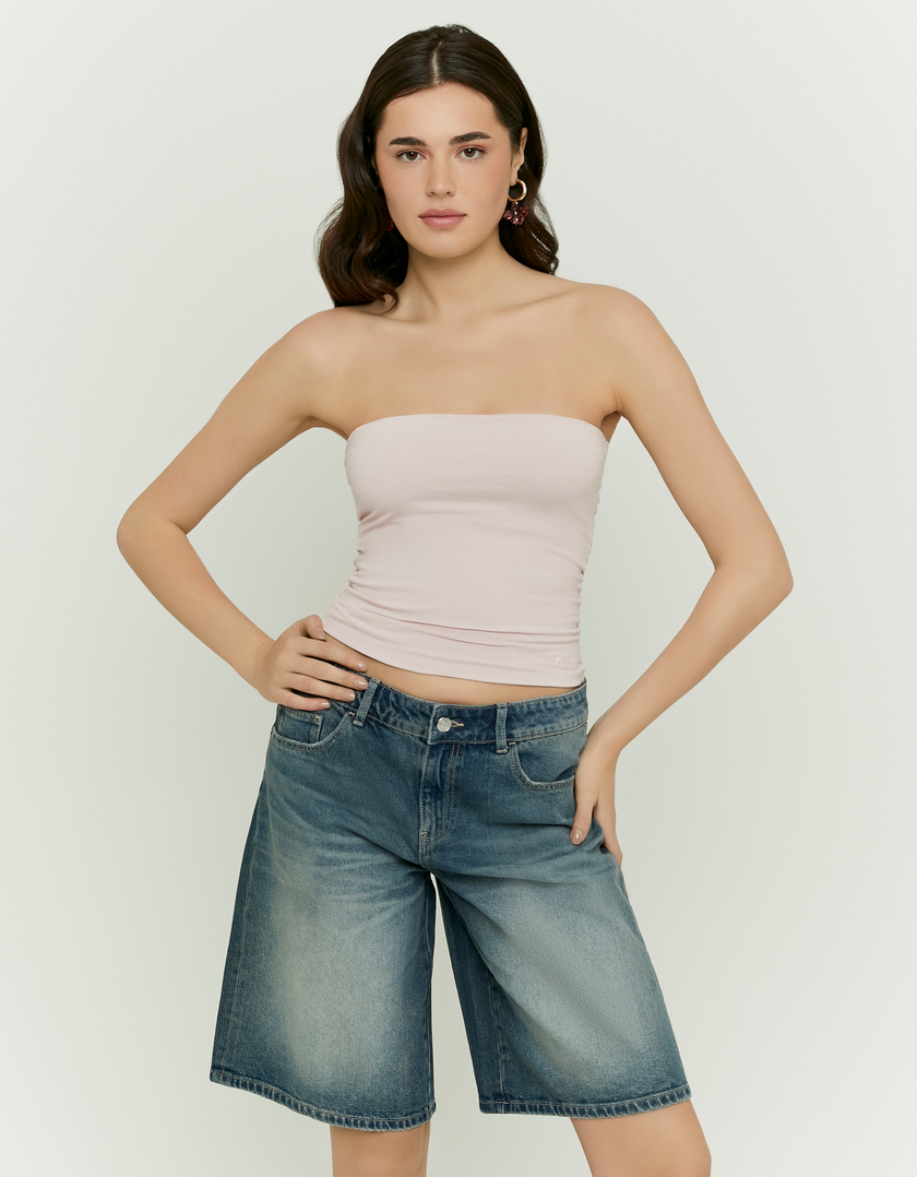 Top Bandeau Rose Croppé