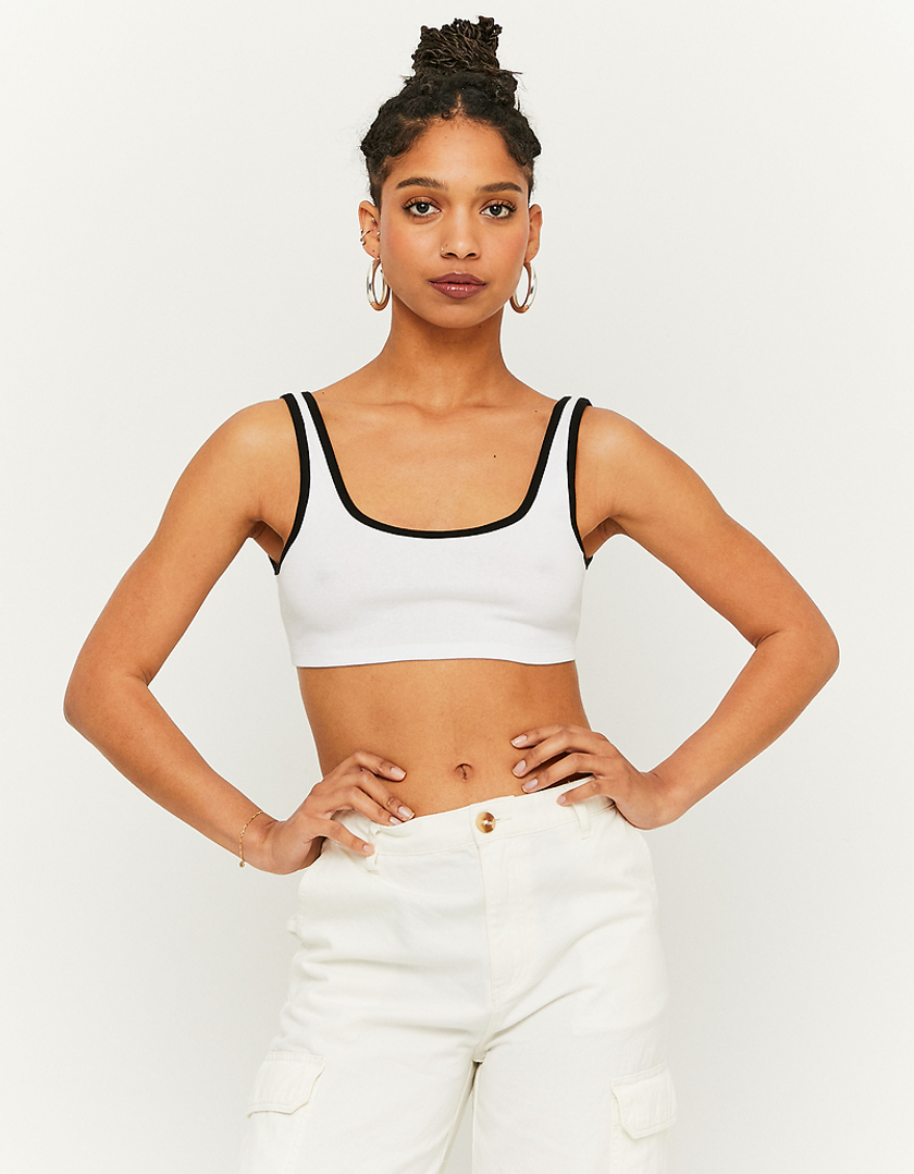 Crop Top con Scollo rotondo Bianco
