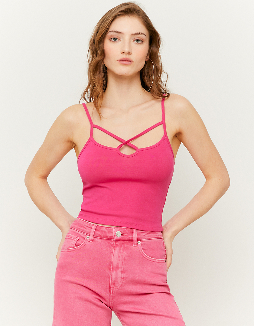 TALLY WEiJL, Pink Cropped Cut Out Top for Women