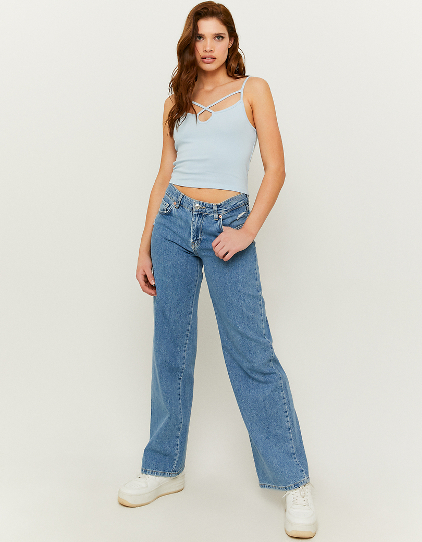 TALLY WEiJL, Blue Cut Out Cropped Top for Women