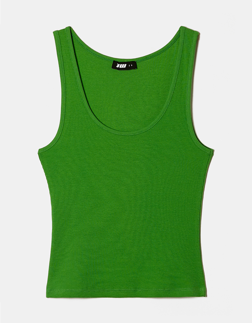 TALLY WEiJL, Green Basic Tank Top for Women