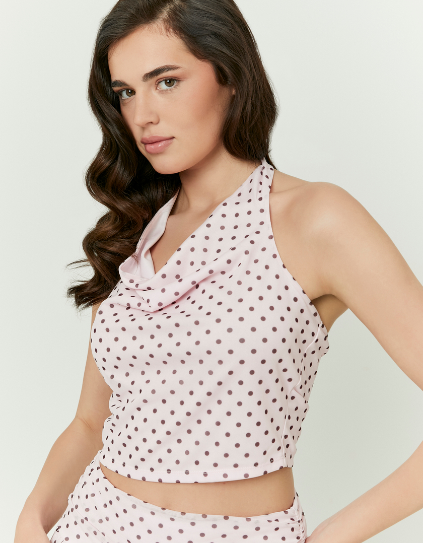 Crop Top Rosa a Pois