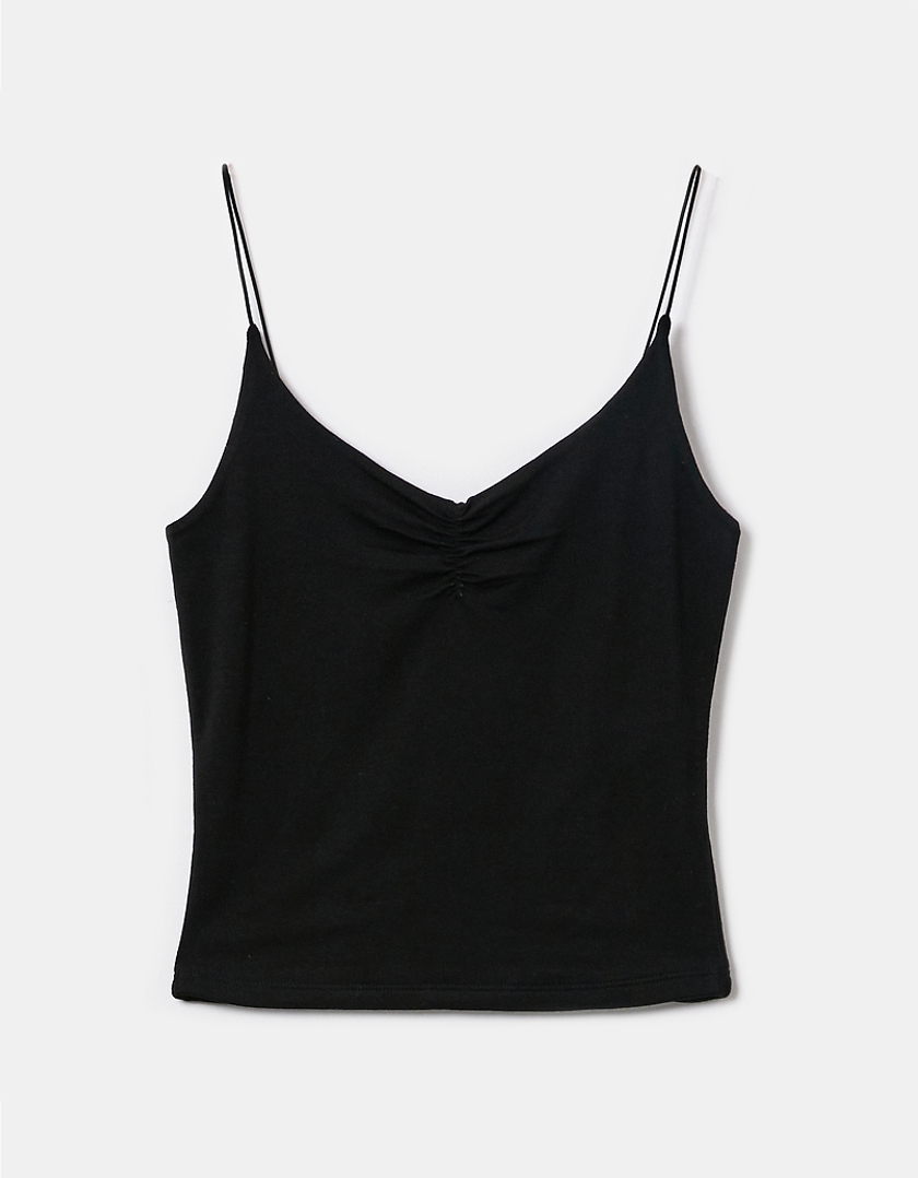 TALLY WEiJL, Μαύρο αμάνικο βασικό μπλουζάκι for Women