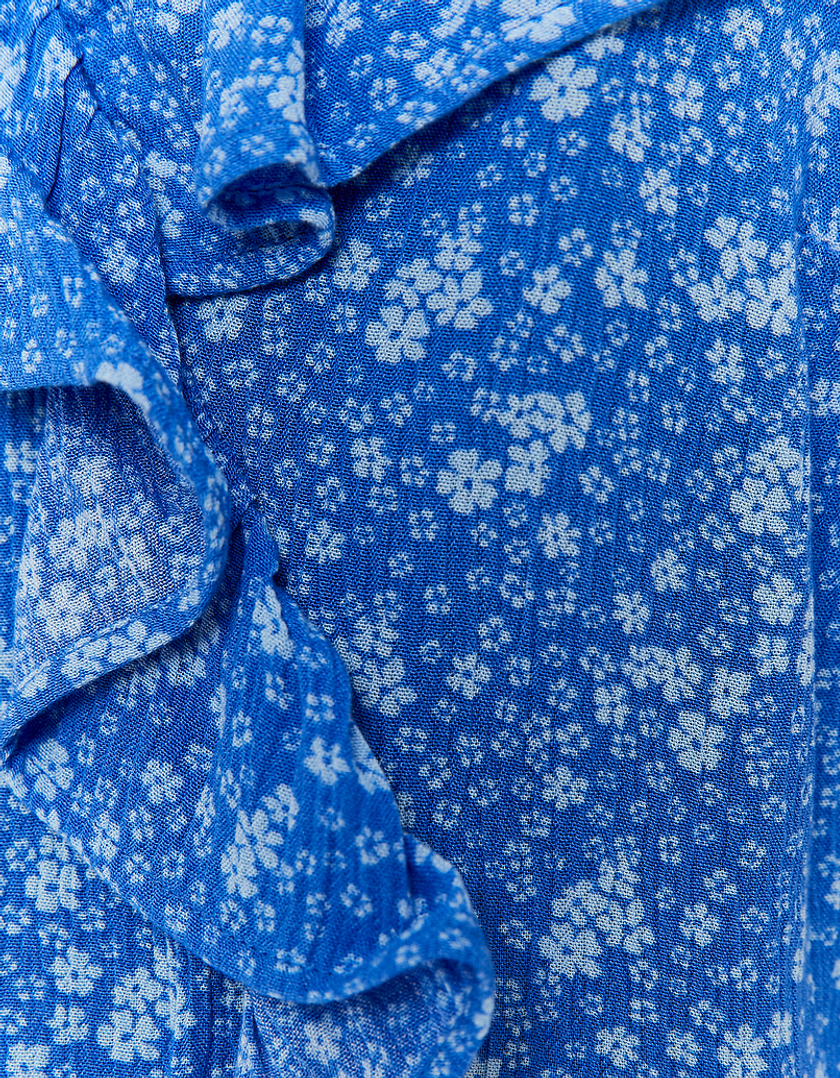 TALLY WEiJL, Μπλε Ruffled Floral Top for Women