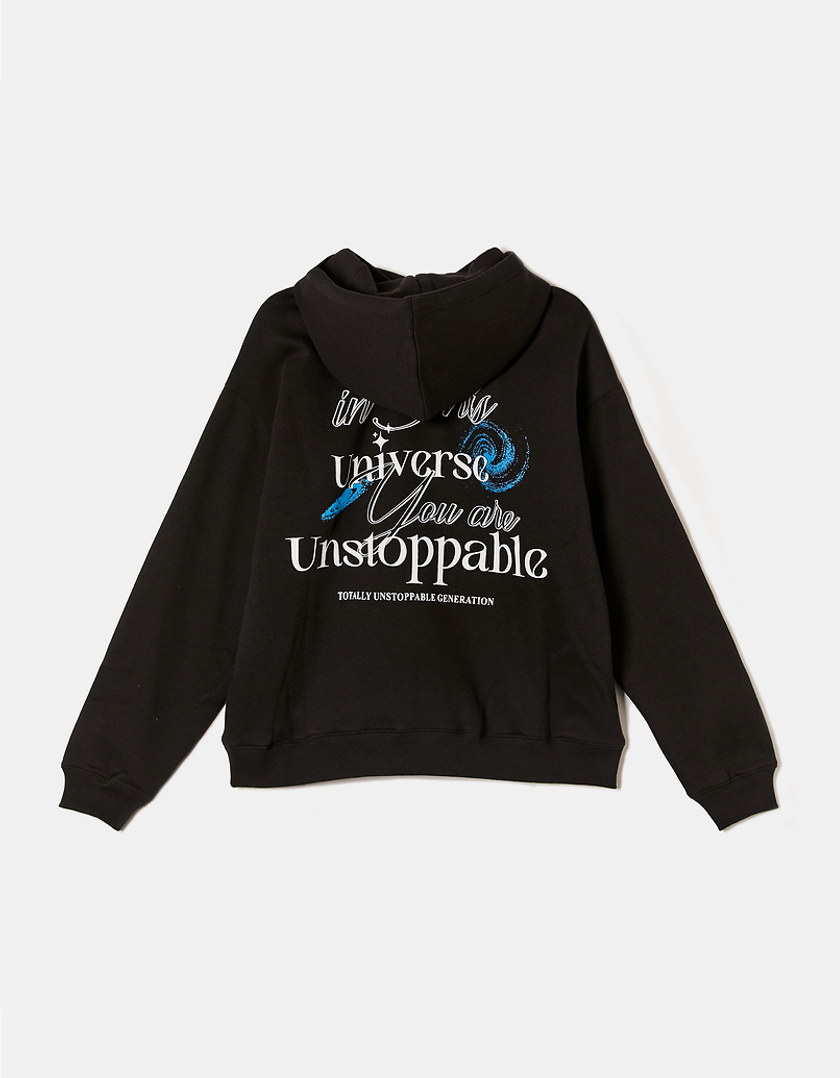 TALLY WEiJL, Black Oversize Printed Sweatshirt for Women