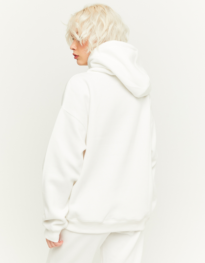 TALLY WEiJL, White Oversize Printed Hoodie for Women