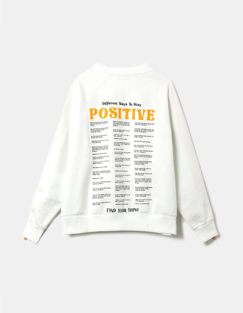 TALLY WEiJL, White Oversize Printed Sweatshirt for Women