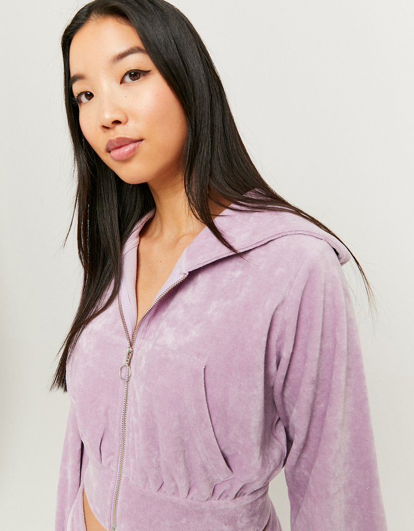 TALLY WEiJL, Aksamitna krótka bluza z kapturem for Women