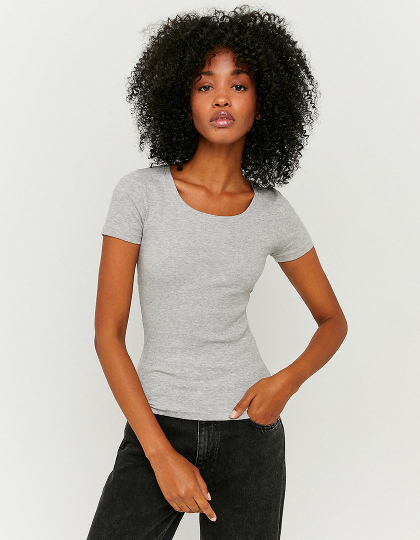 TALLY WEiJL, Grey Basic T-Shirt for Women