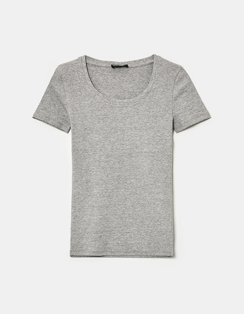 TALLY WEiJL, Graues Basic T-Shirt for Women