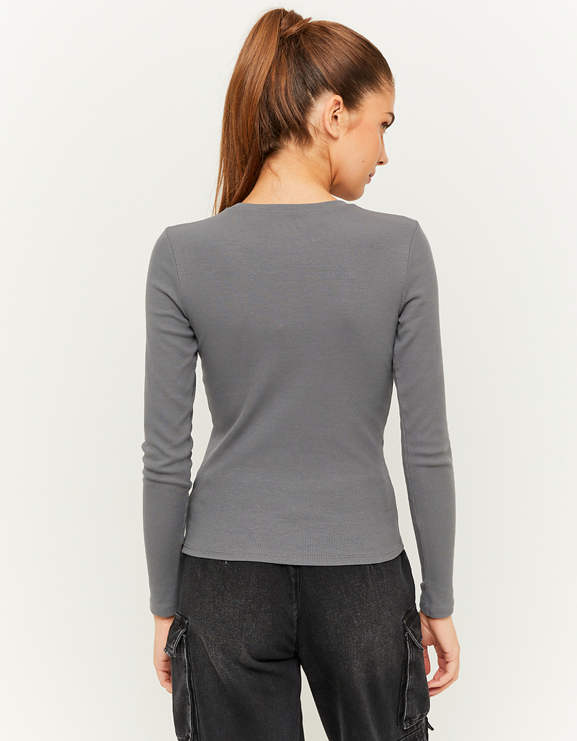 TALLY WEiJL, T-Shirt manches longues basique gris for Women