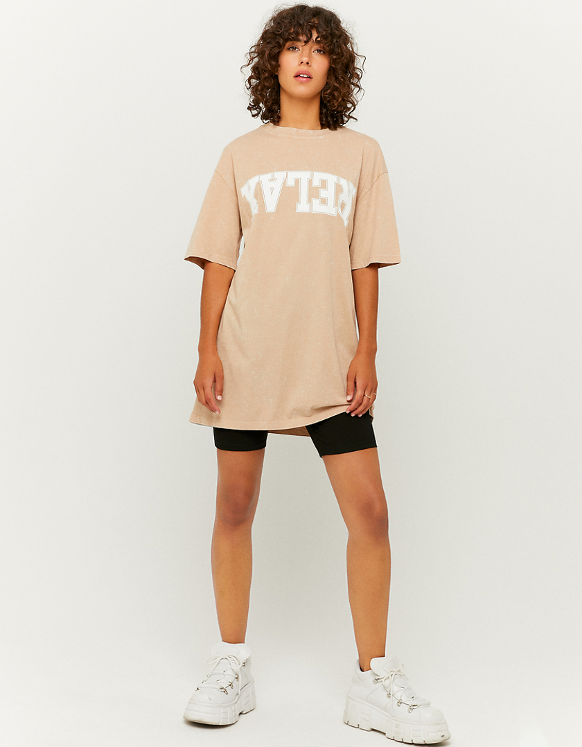 TALLY WEiJL, Beige Oversize Printed T-shirt for Women