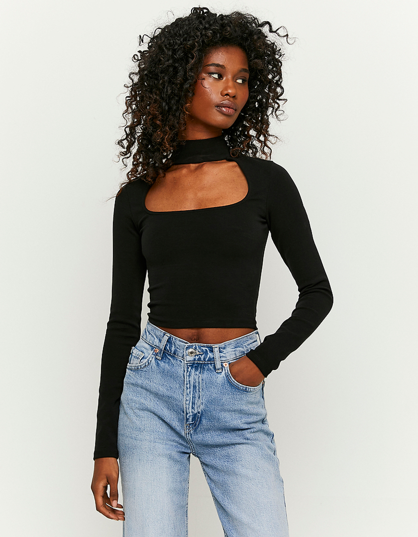 TALLY WEiJL, Top Cut Out A Costine Nero for Women