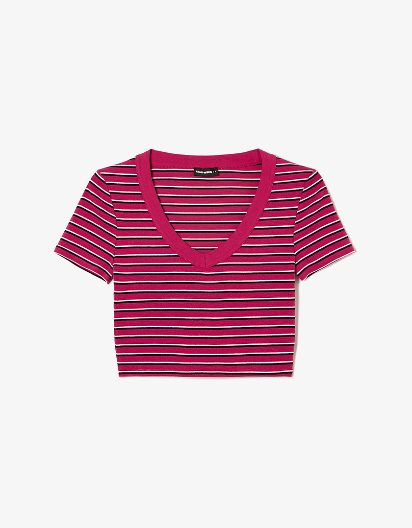 TALLY WEiJL, Striped Cropped T-shirt for Women