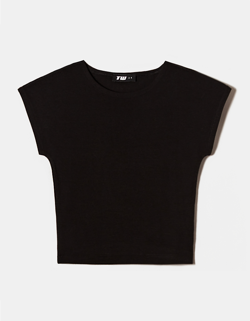 TALLY WEiJL, Black Fitted Basic T-shirt for Women